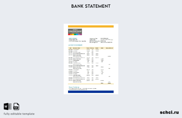 скачать цифровую версию шаблона Excel банковской выписки Аргентины Banco Credico