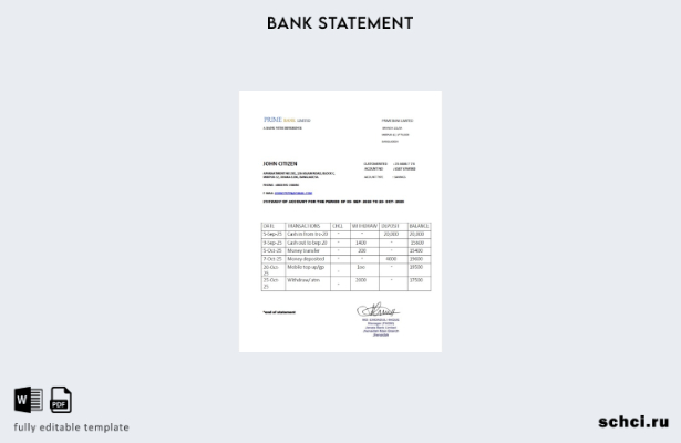 цифровая загрузка Бангладеш Prime Bank Limited выписка по счету слово шаблон