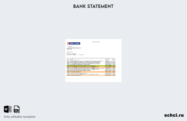 цифровая загрузка Индии HDFC банковские выписки страницы со словами, шаблон верс