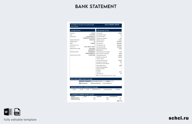 цифровая загрузка Индия Bajaj Finance Limited Word шаблон банковской выписки