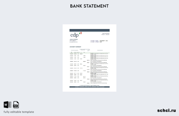 цифровая загрузка Италия Cassa Depositi e Prestiti шаблон Excel банковской выпис