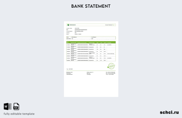 цифровая загрузка азербайджанского шаблона выписки по счету Rabitəbank