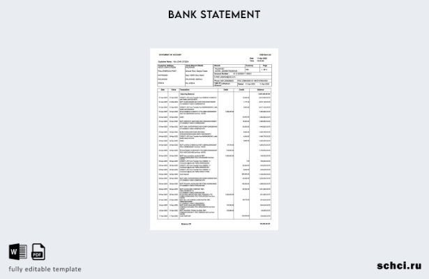 цифровая загрузка шаблон словесной выписки по счету в CSB Индии