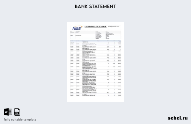 цифровая загрузка шаблона выписки по банковскому счету NMB Танзании