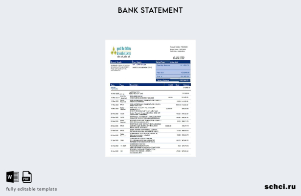 цифровая загрузка шаблона выписки по счету Nepal Kumari Bank Limited