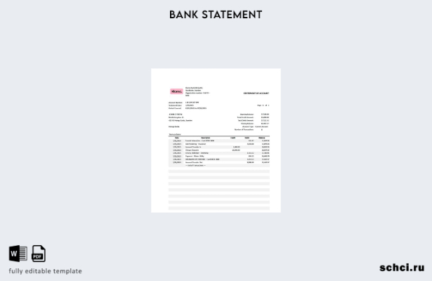 цифровая загрузка шаблона слова банковской выписки Швеция Klarna
