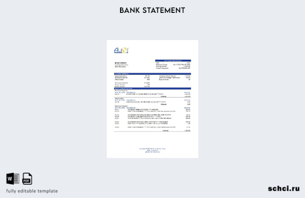 цифровая загрузка шаблона слова банковской выписки Gabon Alios Finance