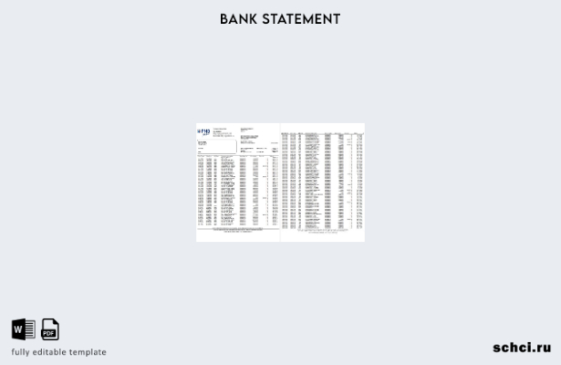 цифровая загрузка шаблона слова банковской выписки PNB на Филиппинах