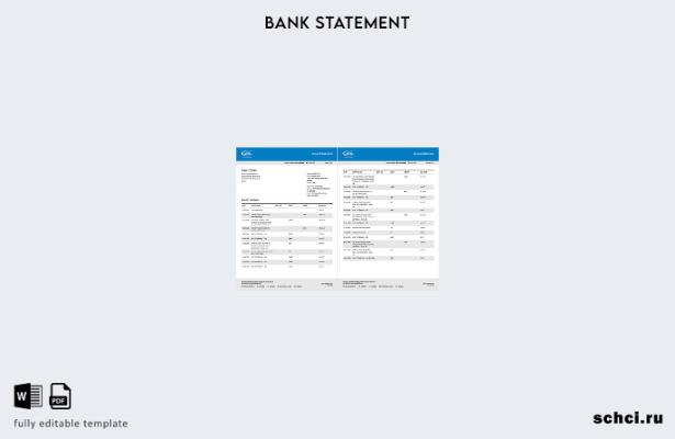 цифровая загрузка шаблона страниц выписки со счета Пакистана United Bank Limited