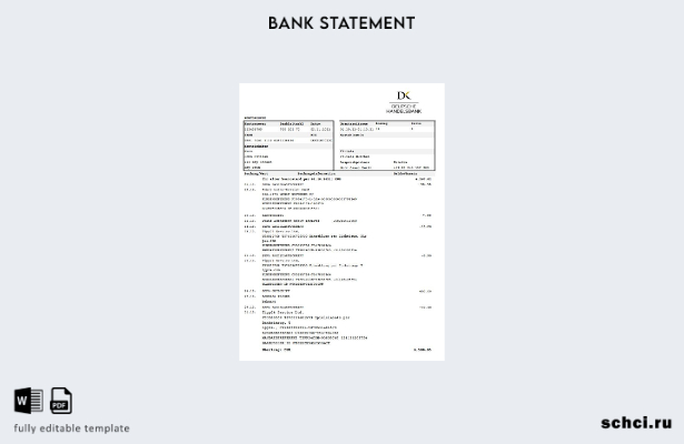 цифровая загрузка шаблона Excel Германии Deutsche Handelbank
