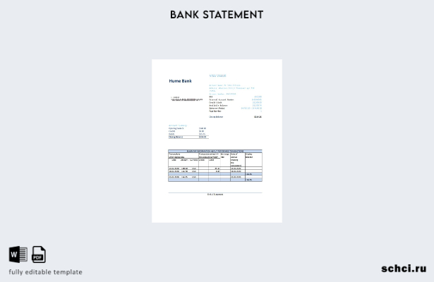цифровая загрузка шаблона Excel банковской выписки Австралии Humebank