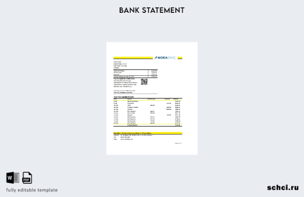 цифровая загрузка шаблона Excel банковской выписки Андорры MoraBank