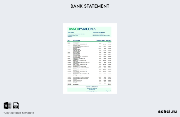 цифровая загрузка шаблона Excel банковской выписки Аргентины Banco Patagonia