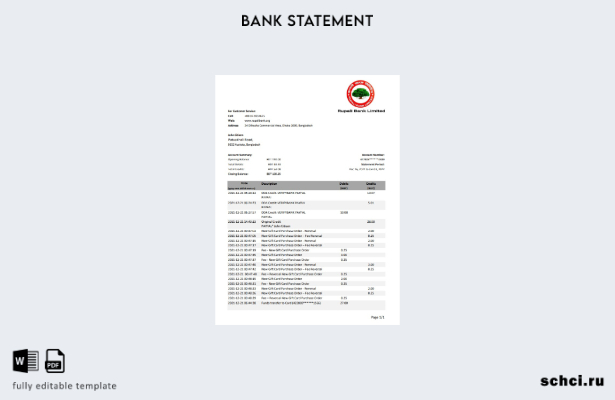 цифровая загрузка шаблона Excel банковской выписки Бангладеш Рупалии