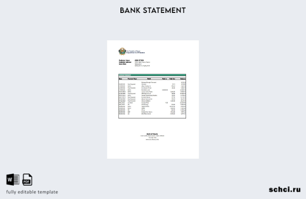 цифровая загрузка шаблона Excel банковской выписки Науру Банка Науру
