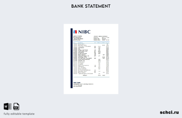 цифровая загрузка шаблона Excel банковской выписки Нидерландов NIBC