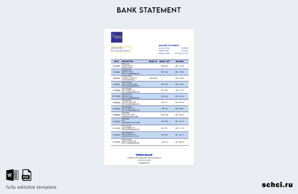 цифровая загрузка шаблона Excel банковской выписки Финбанка Бурунди