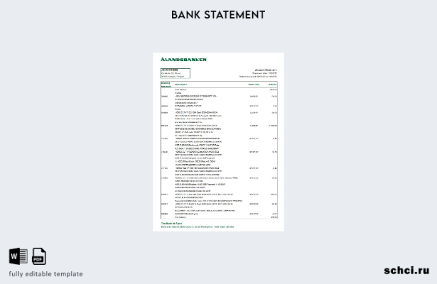 цифровая загрузка шаблона Excel банковской выписки Финляндии и Аландов