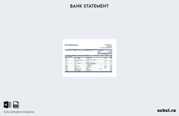 цифровая загрузка шаблона Excel банковской выписки по Норвегии Handelsbanken