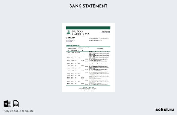 цифровая загрузка шаблона Excel банковской выписки Banco Carregosa в Португалии
