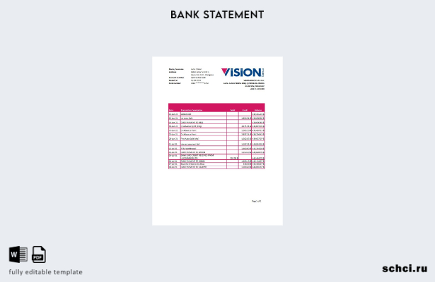 цифровая загрузка шаблона Excel банковской выписки Paraguay Vision Banco