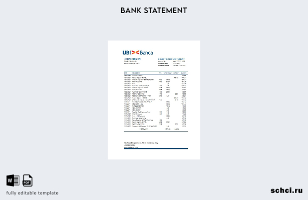 цифровая загрузка шаблона Excel банковской выписки UBI BANCA в Италии