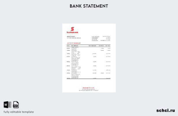 цифровая загрузка шаблона Excel выписки из банка Scotiabank в Сент Люсии