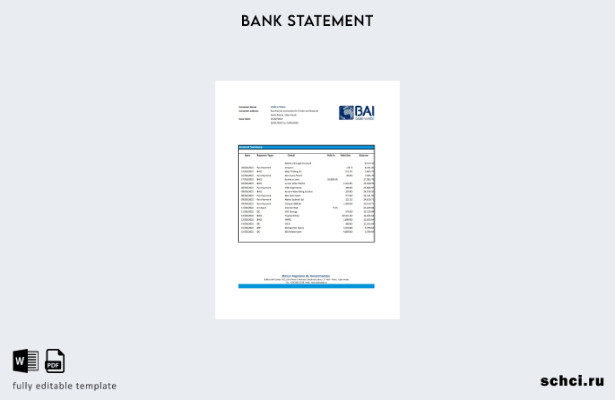 цифровая загрузка шаблона Excel выписки по счету Cabo Verde Banco Africano de In