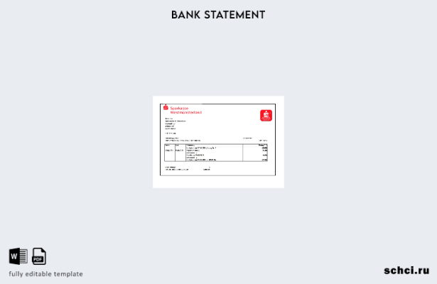 цифровая загрузка шаблона Excel выписки по счету Sparkasse в Германии