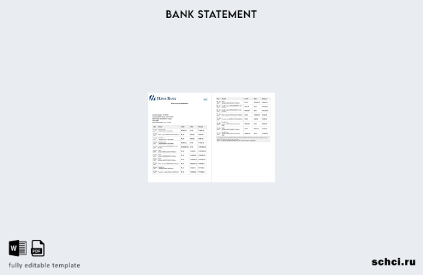 цифровая загрузка Canada Home Bank of Canada, счет, банковская выписка, шаблон с