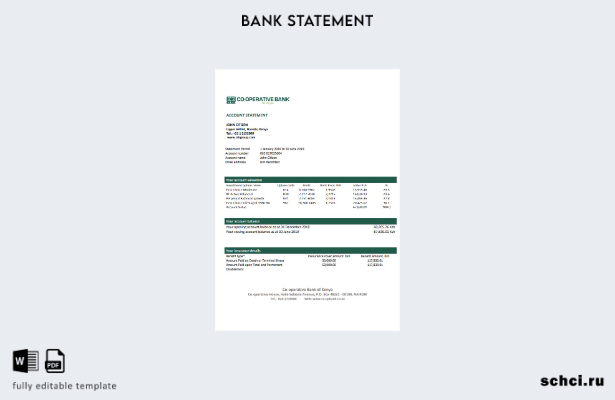 цифровая загрузка Kenya Co Operative Bank, слово шаблон подтверждения адреса