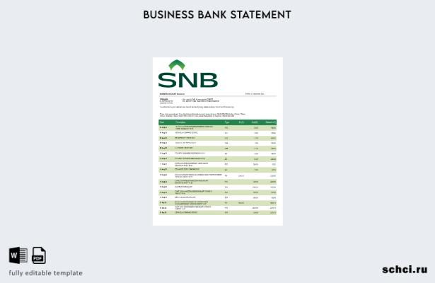 скачать цифровую версию выписки из банка SNB Bank в формате Word и PDF шаблона