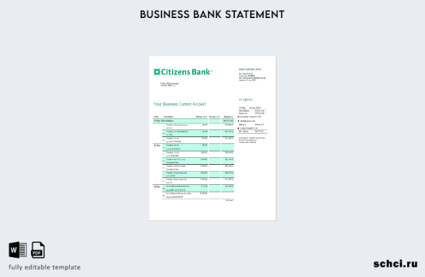 скачать цифровую версию заявления компании Citizens Bank в формате Word и PDF ша