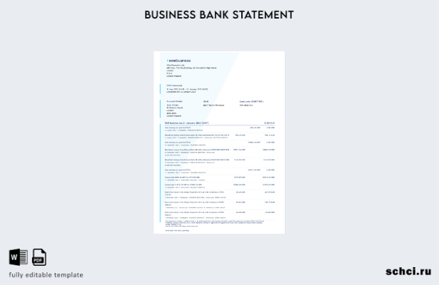 цифровая загрузка Великобритания Выписка из банка Wise Business Шаблон в формате