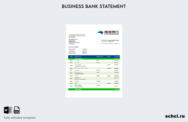 цифровая загрузка бизнес отчета China Bohai Bank в формате Word и PDF шаблона