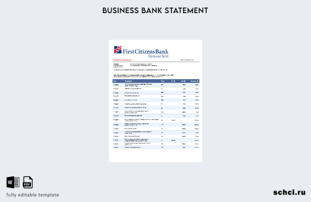 цифровая загрузка бизнес отчета First Citizens Bank в формате Word и PDF шаблона