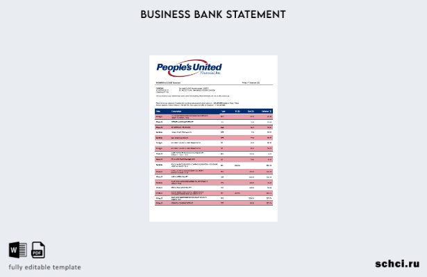 цифровая загрузка бизнес отчета People’s United Bank в формате Word и PDF шаблон