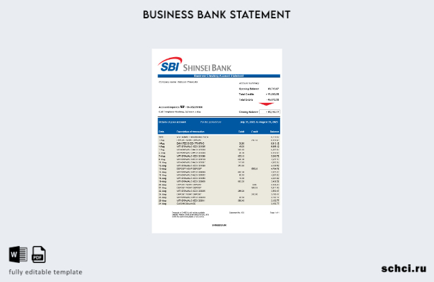 цифровая загрузка бизнес отчета Shinsei Bank в формате Word и PDF шаблона