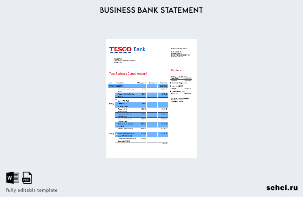 цифровая загрузка бизнес отчета Tesco Bank в формате Word и PDF шаблона