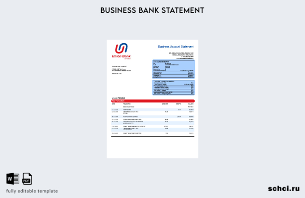 цифровая загрузка бизнес отчета Union Bank of India, шаблон в формате Word и PDF
