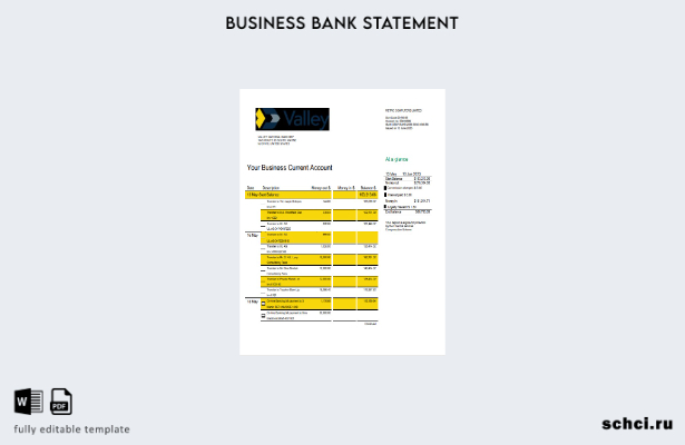 цифровая загрузка бизнес отчета Valley National Bank в формате Word и PDF шаблон
