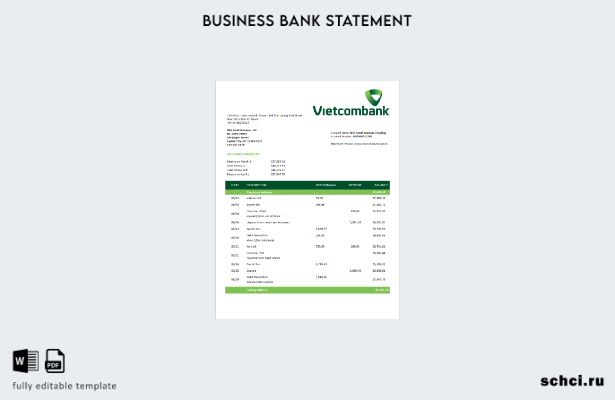 цифровая загрузка бизнес отчета Vietcombank в формате Word и PDF шаблона