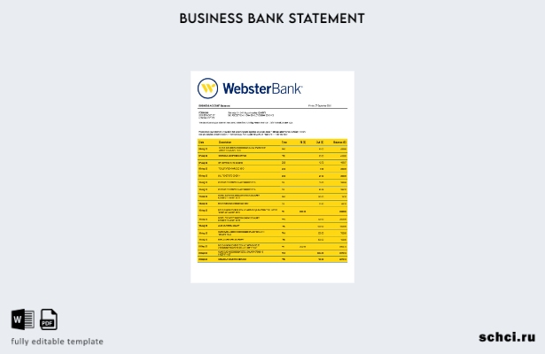 цифровая загрузка бизнес отчета Webster Bank в формате Word и PDF шаблона