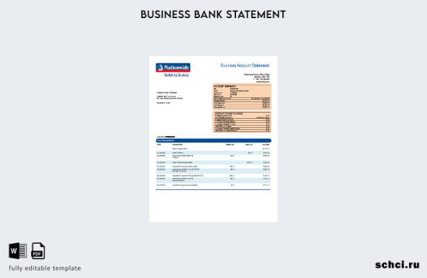 цифровая загрузка выписки о банковском счете фирмы Nationwide Building Society Ш