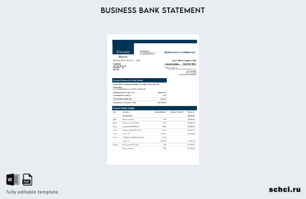 цифровая загрузка выписки о предприятии Danske Bank в формате Word и PDF шаблона