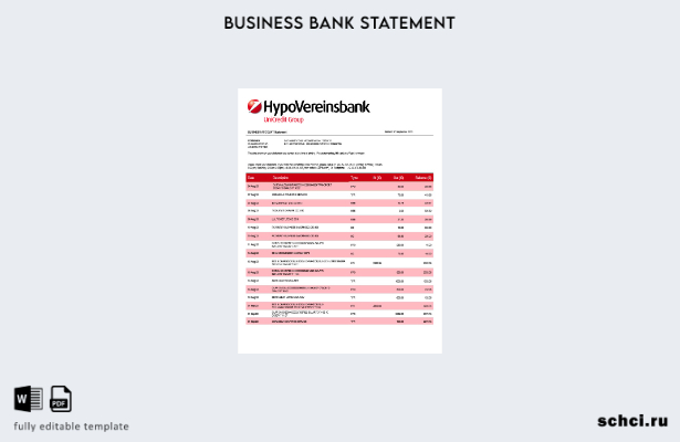 цифровая загрузка выписки по предприятию HypoVereinsbank Шаблон в формате Word и