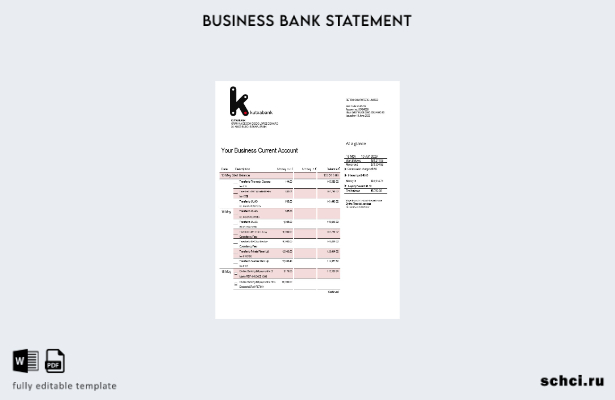 цифровая загрузка выписки по счету компании Kutxabank Шаблон в формате Word и PD