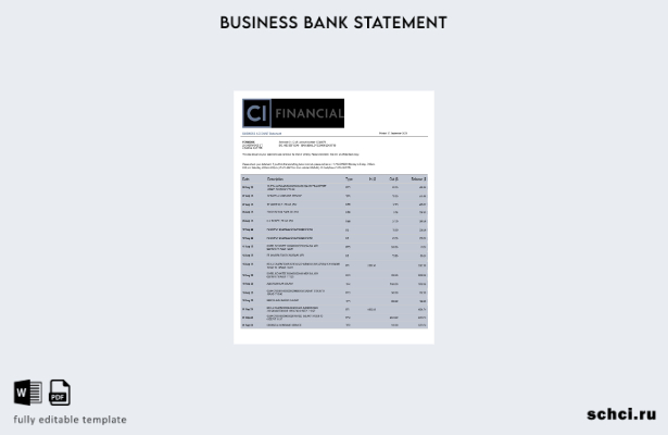 цифровая загрузка выписки по счету организации CI Financial Bank в формате Word