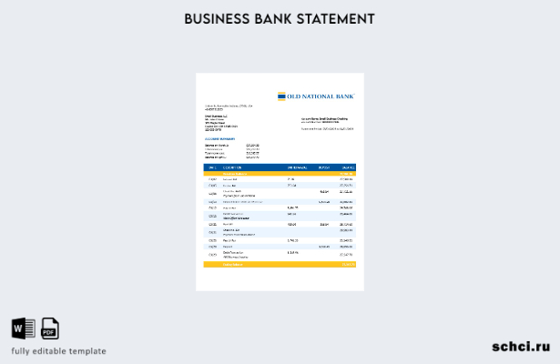 цифровая загрузка выписки по счету организации Old National Bank в формате Word