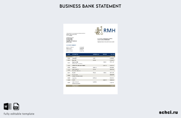цифровая загрузка выписки по счету предприятия Rand Merchant Bank Шаблон в форма